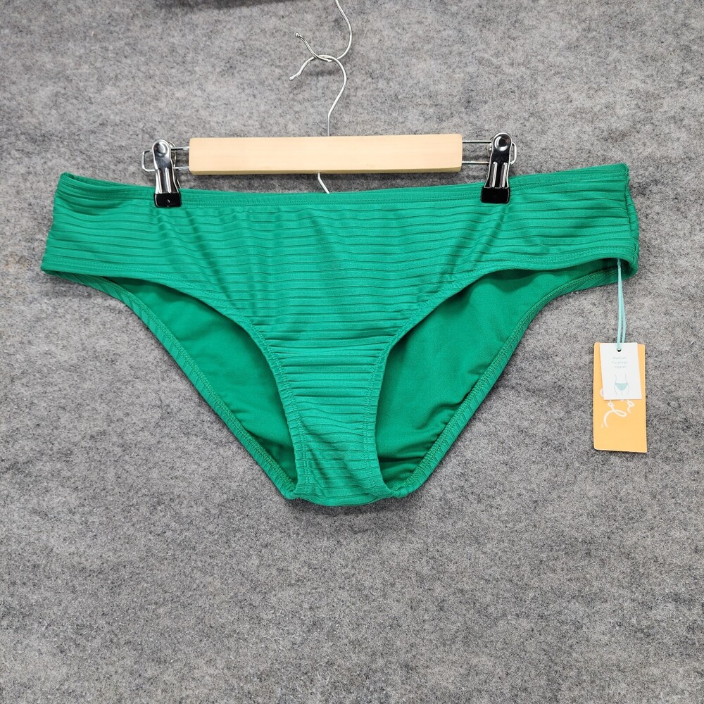Kona Sol Bikini Bottom Womens XL Green Medium Coverage Hipster